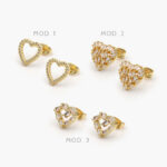 Broqueles Corazón Chapa de Oro 405