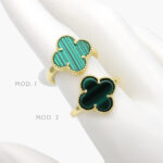 Anillo Flor Esmalte Chapa de Oro 1136