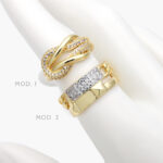 Anillo Zirconias Chapa de Oro 1139