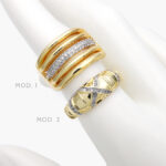 Anillo Zirconias Chapa de Oro 1141