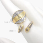 Anillo Zirconias Chapa de Oro 1142