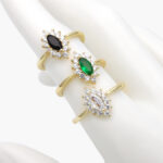 Anillo Solitario Chapa de Oro 1144