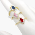 Anillo Solitario Chapa de Oro 1145