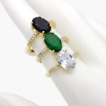 Anillo Solitario Chapa de Oro 1148