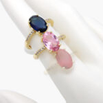 Anillo Solitario Chapa de Oro 1149