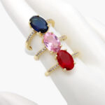 Anillo Solitario Chapa de Oro 1149