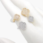 Anillo Flores Zirconia Chapa de Oro 1150