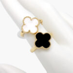 Anillo Flor Esmale Chapa de Oro 1151
