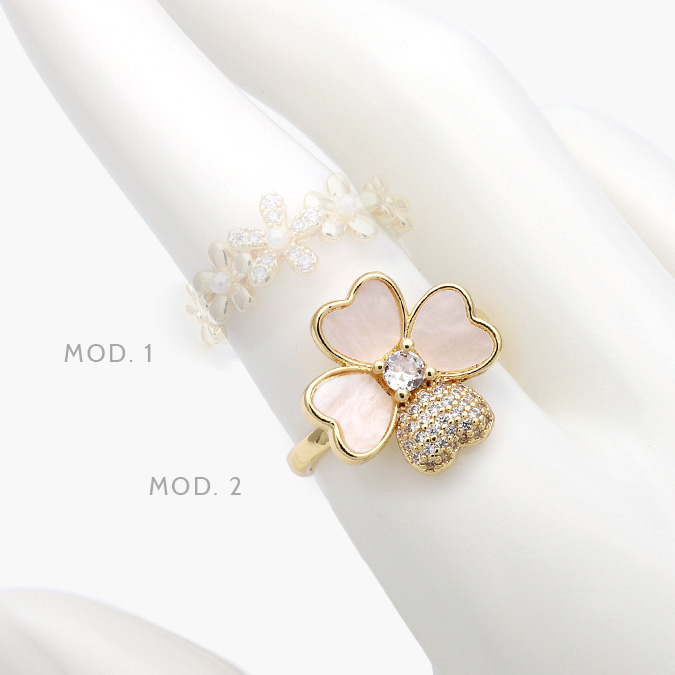 CTB1154-1 Anillo Flores Perla Chapa de Oro 1154 - Image 1