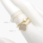 Anillo Flores Zirconia Chapa de Oro 1156