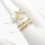 Anillo Perlas Chapa de Oro 1163