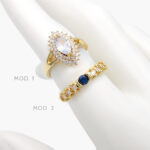 Anillo Zirconias Chapa de Oro 1171