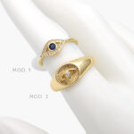 Anillo Ojo Turco Chapa de Oro 1173