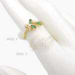 Anillo Flores Chapa de Oro 1174