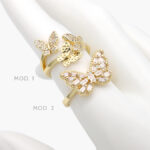 Anillo Mariposas Chapa de Oro 1176