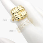 Anillo Eslabones Chapa de Oro 1186