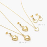 Juego Corazón Esmalte Chapa de Oro Grupo 68 Cadena de Aguja