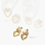 Aretes Corazones Zirconias Chapa de Oro 577