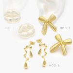Aretes Lisos Chapa de Oro 587