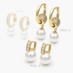 Arracadas Perla Chapa de Oro 867