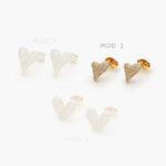 Broqueles Corazón Chapa de Oro 404