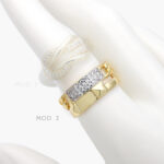 Anillo Zirconias Chapa de Oro 1139