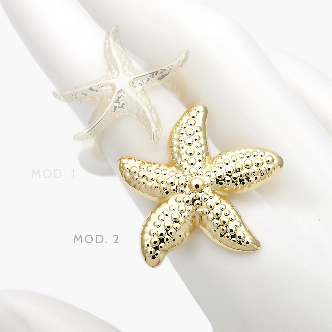 ctb1179 Anillo Estrella de Mar Chapa de Oro 1179 - Image 1