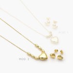 Juego Corazón Chapa de Oro Grupo 62 Cadena de Aguja