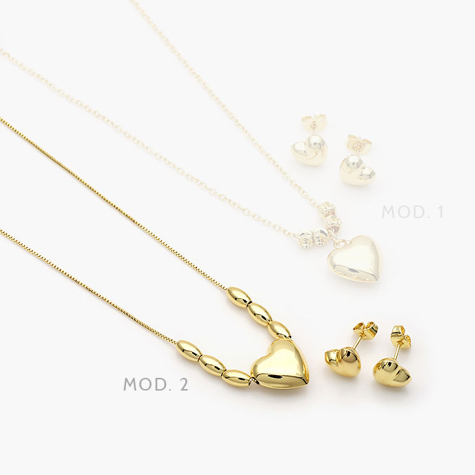 ctj0062 Juego Corazón Chapa de Oro Grupo 62 Cadena de Aguja - Image 1