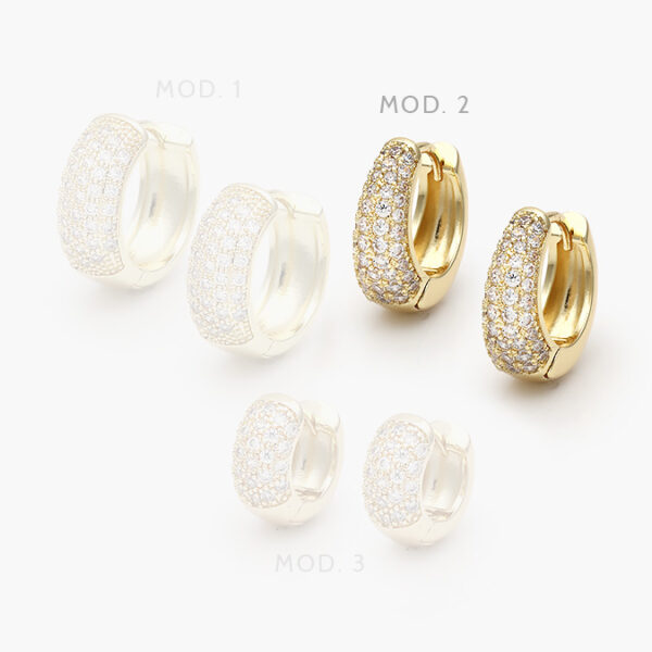 Arracadas Zirconias Chapa de Oro 861 - Image 1