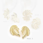 Aretes Floral Chapa de Oro 599