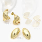 Aretes Lisos Chapa de Oro 605
