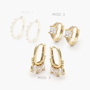 Arracadas Zirconia Chapa de Oro 862