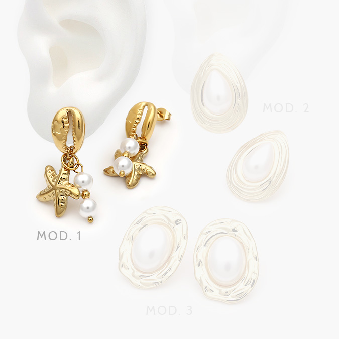 marcax4 Aretes Madre Perla Acero Inoxidable 167 - Image 1