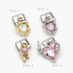 Charm Corazón Zirconia Acero Inoxidable Grupo 154