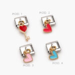 Charm Corazón Esmalte Acero Inoxidable Grupo 155