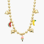 Collar Corazones Fruta Chapa de Oro 443