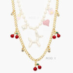 Collar Corazones Fruta Chapa de Oro 444