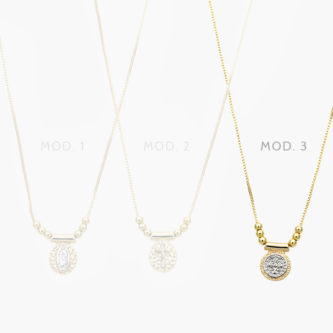 CDR0295-1 Collar Imágenes Religiosas Chapa de Oro 295 - Image 1