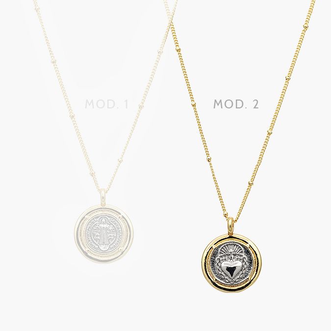 CDR0298-1 Collar Imágenes Religiosas Chapa de Oro 298 - Image 1