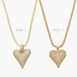 Collar Corazón Zircnias Chapa de Oro 591