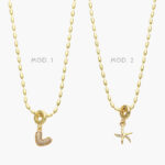 Collar Corazón y Estrella de Mar Chapa de Oro 610