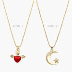 Collar Corazón Luna Chapa de Oro 616