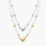 Collar Corazón Perlas Chapa de Oro 618