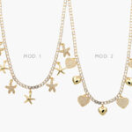 Collar Corazones & Estrellas Chapa de Oro 619