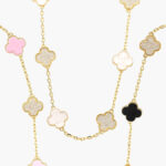 Collar Flores Zirconia Chapa de Oro 625