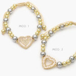 Pulso Ajutable Corazón Chapa de Oro 596