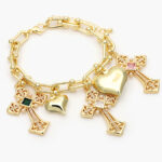 Pulso Cruz Corazón Chapa de Oro 603