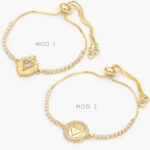 Pulso Ajustable Corazón Chapa de Oro 790