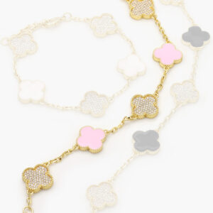 Pulso Flores Esmalte Chapa de Oro 610
